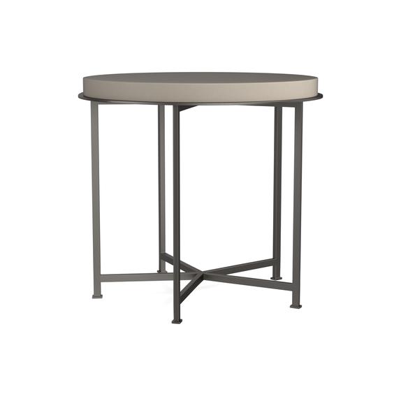 Side Table With Faux Shagreen 24 Inch Caviar Modern